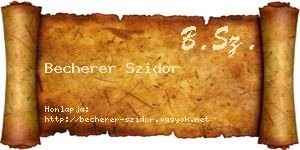 Becherer Szidor névjegykártya